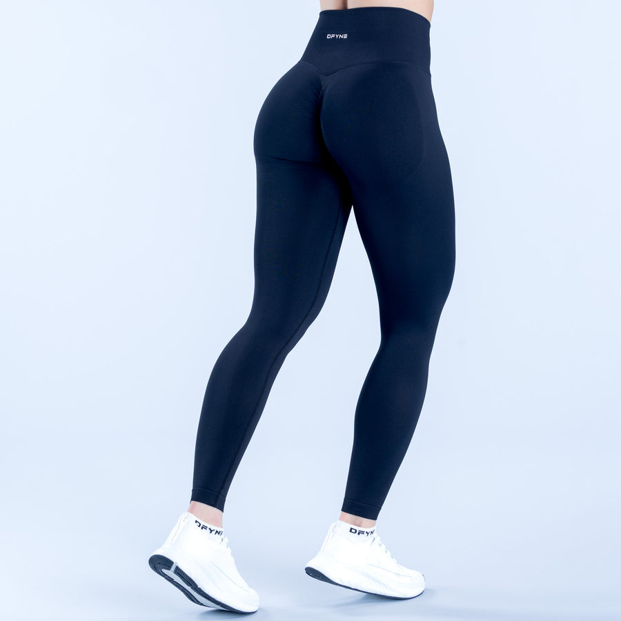 Dynamic leggings in dark navy, high-waist ankle-length fit