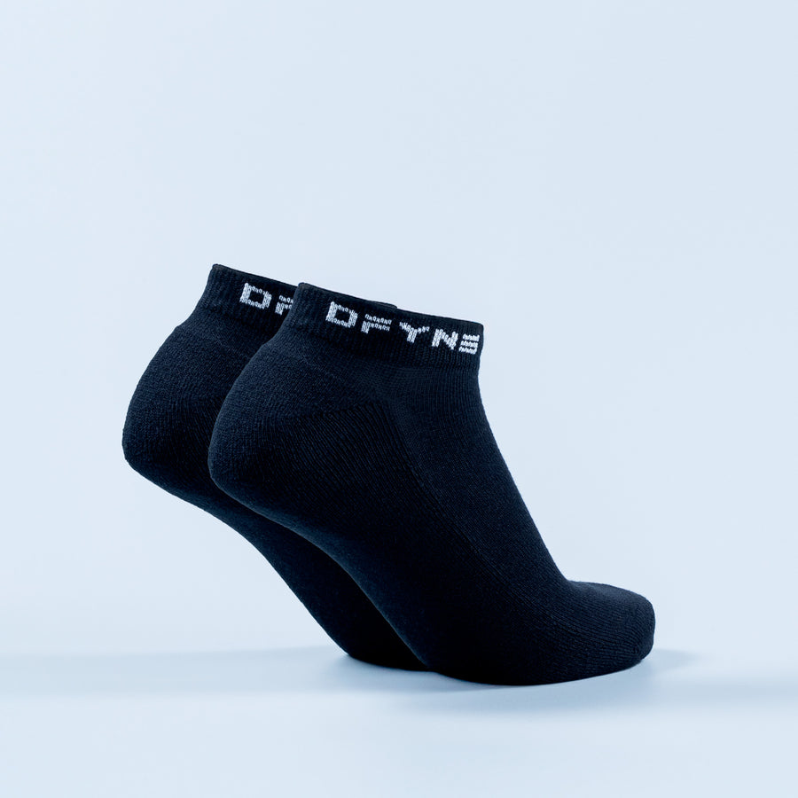 Ankle socks, dark navy, ribbed knit with logo band near cuff