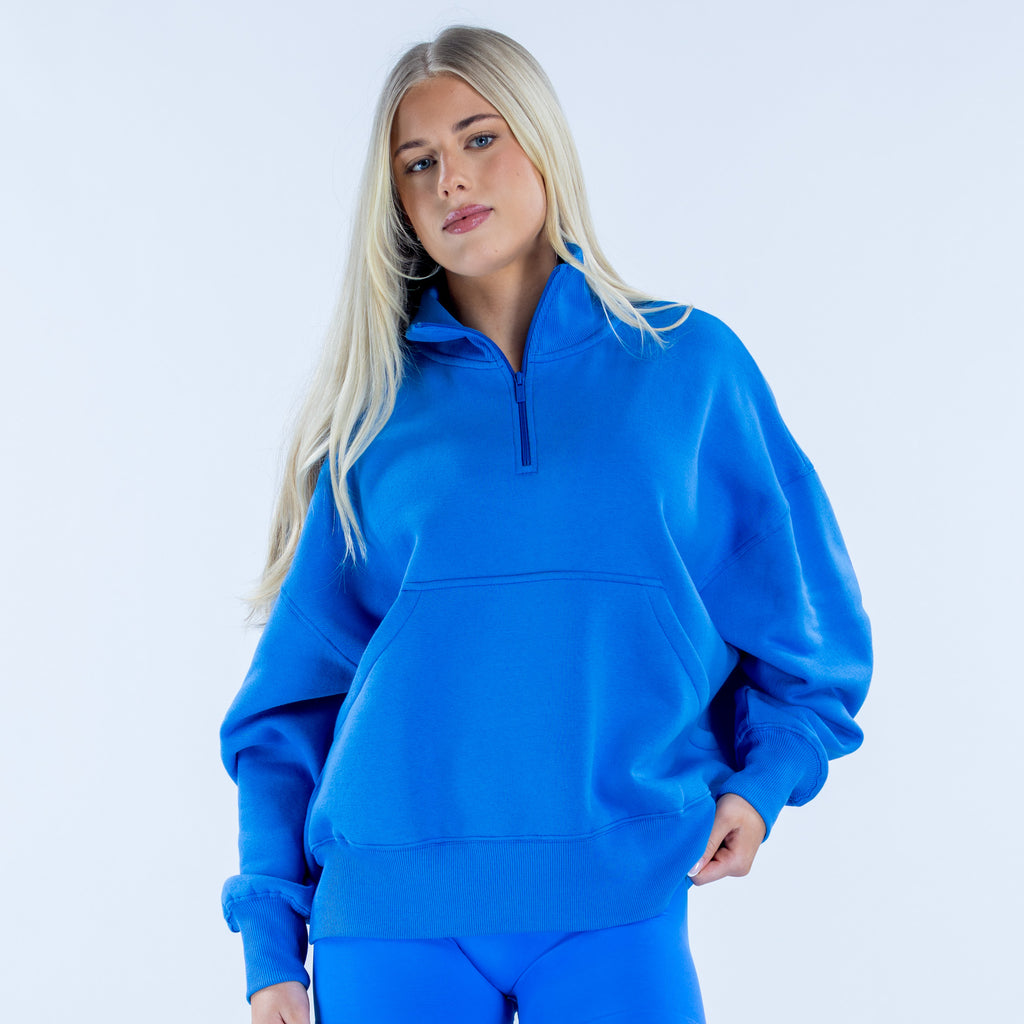 kwikie スウェット青sサイズ SIGNATURE_QUARTER_ZIP_SWEATSHI